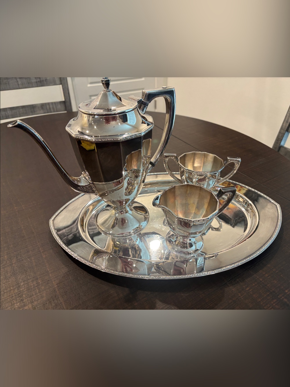 Vintage Benedict Mfg Co EPNS Silverplate 4-Piece Tea Service Set Pattern 1750